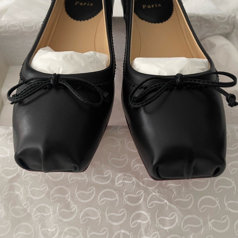 Christian Louboutin Black Leather Flats